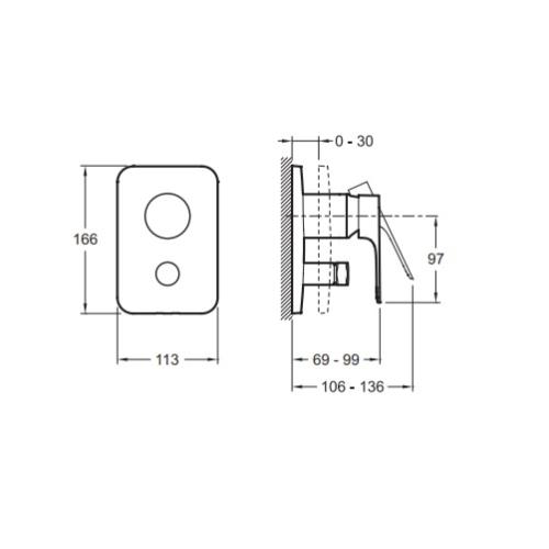 douche encastrable Jacob Delafon Aleo+ 2 sorties