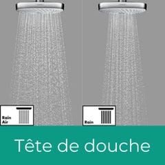 Colonne bain douche thermostatique HANSGROHE Croma Select E 180 blanc et chromée + nettoyant Briochin 3