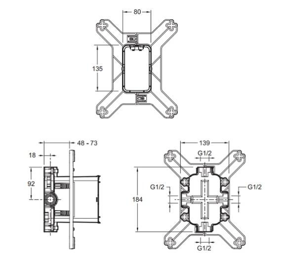 Mitigeur douche encastrable Jacob Delafon Aleo+ 1 sortie