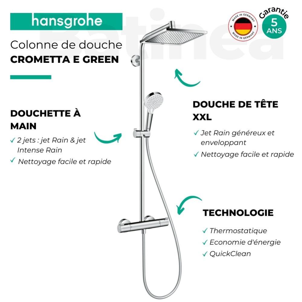 Colonne de douche thermostatique HANSGROHE Crometta E 240 EcoSmart