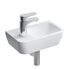 Lave-mains d'angle blanc avec porte serviette - ANGO - Lave-main d'angle -  L38 x P38 x H16.5 cm- Blanc ❘ Bricoman