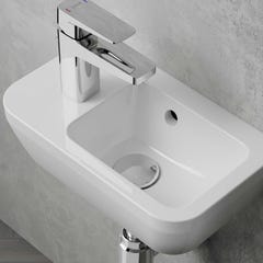 Vitra Set Lave-mains 37x22 cm, trou pour robinet à gauche + siphon (7090-003-0028-SET) 1