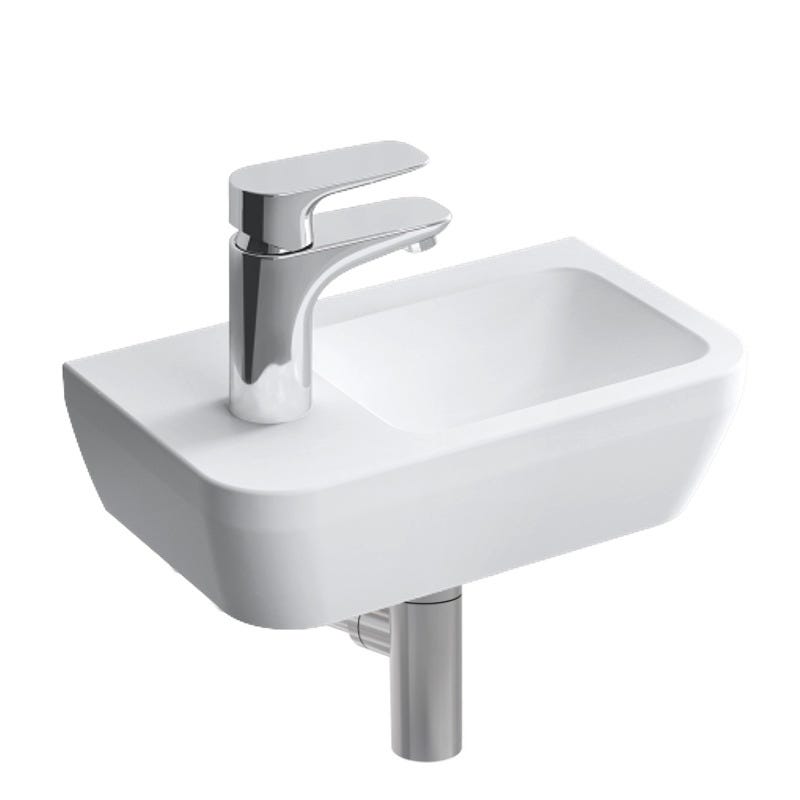 Vitra Set Lave-mains 37x22 cm, trou pour robinet à gauche + siphon (7090-003-0028-SET) 0