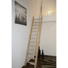 HandyStairs Escalier de meunier "Torino" avec main courante - largeur 62 cm - hauteur 280 cm - 13 marches en pin 0