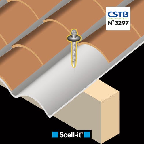 Kit 70 vis autoperceuses plaques sous-tuiles canal Ø6,5x130 SCELL-IT 1