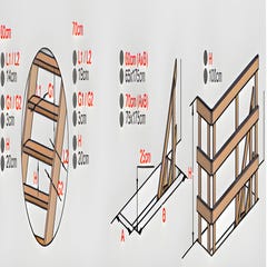 HandyStairs escalier droit "Rustic60" - Largeur 60cm - Hauteur 280cm - 13 marches en bois de pin (30mm) 2