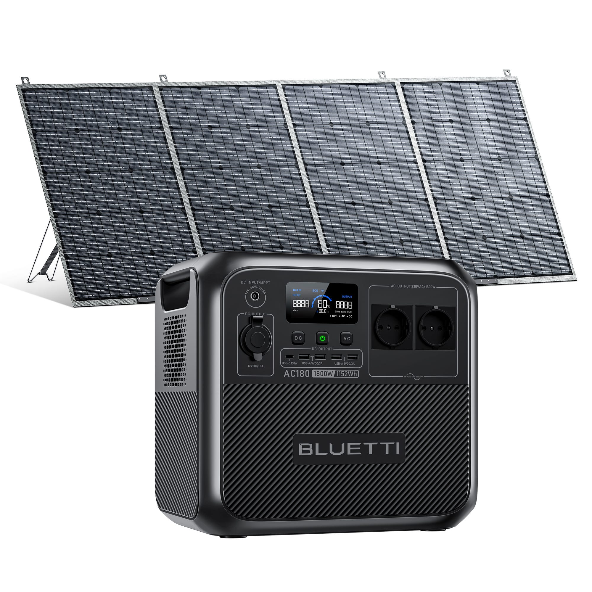 Générateur Électrique Solaire BLUETTI AC180 avec Panneau Solaire PV420,1152Wh Batterie LiFePO4, Station Électrique Portable pour Camping,Voyage 0