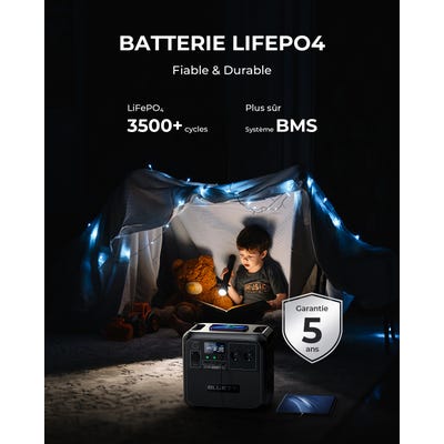 Générateur Électrique Portable BLUETTI AC180, 1152Wh Batterie LiFePO4,0-80% en 45 Min,Station d’énergie Portable pour Camping,Voyage, Panne de Courant