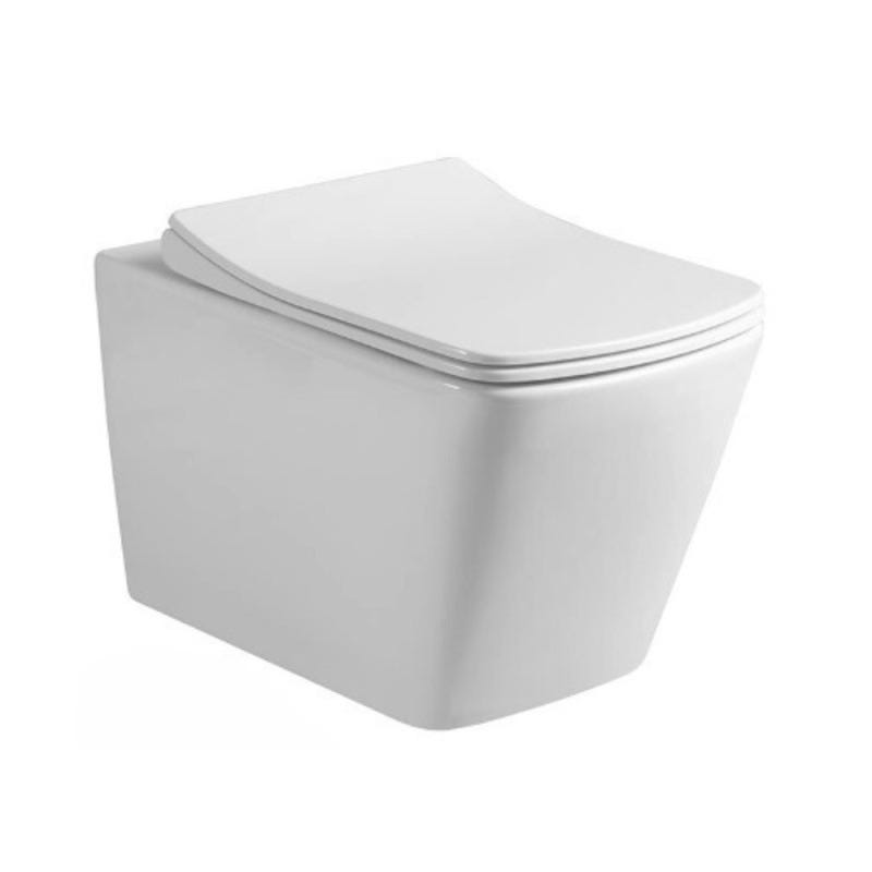 Grohe Pack WC Bâti autoportant + WC sans bride SAT Infinitio Design + Abattant softclose + Plaque chrome 1