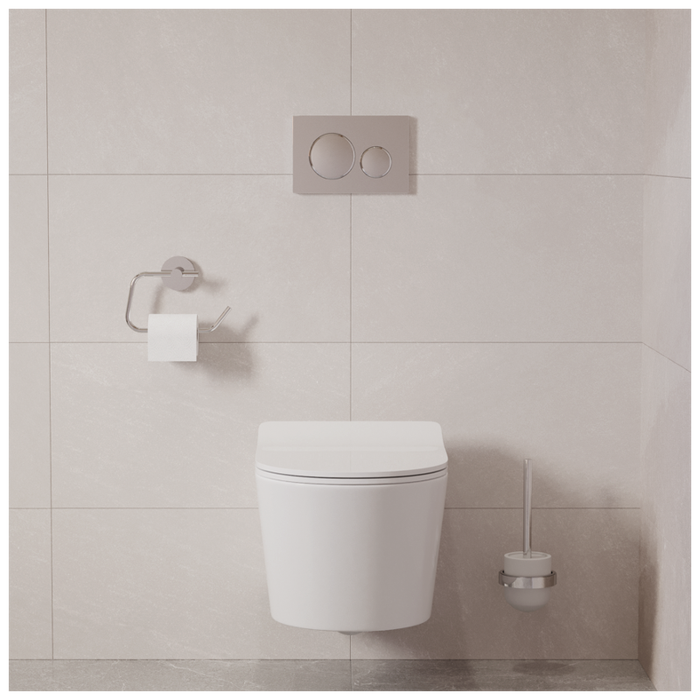 Villeroy & Boch Pack WC Bâti-support + WC SAT Brevis sans bride et fixations invisibles + Plaque chrome 1