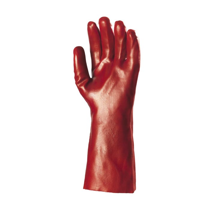 Gants PVC rouge enduit, standard, 35 cm - COVERGUARD - Taille L-9 1