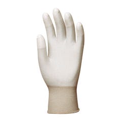 Gants polyester blanc, doigts enduits PU blanc - Coverguard - Taille S-7