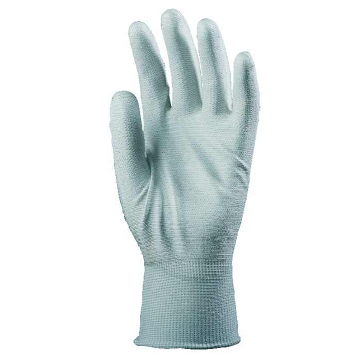 Gants polyester blanc, doigts enduits PU blanc - Coverguard - Taille S-7 1