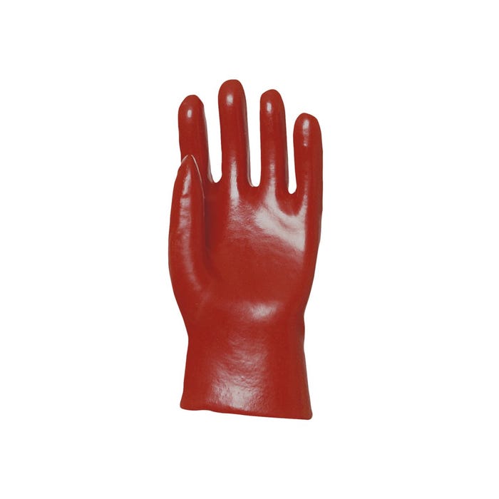 Lot de 10 paires de gants PVC rouge enduit, standard, 27 cm - COVERGUARD - Taille XL-10 0