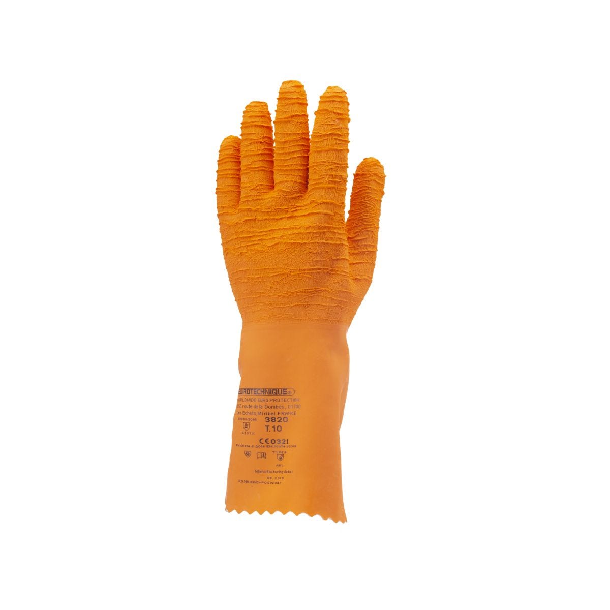 Gants latex crépé orange 34 cm qualité sup. - COVERGUARD - Taille M-8 0