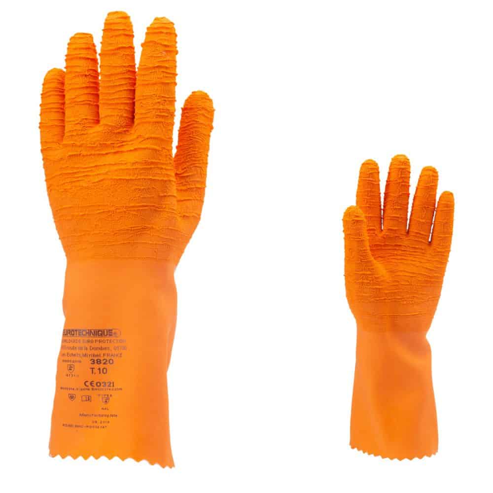 Gants latex crépé orange 34 cm qualité sup. - COVERGUARD - Taille M-8 2