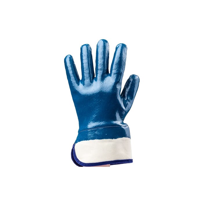 Gants nitrile bleu dble enduct, m.sécu. stand. - Coverguard - Taille XL-10 0