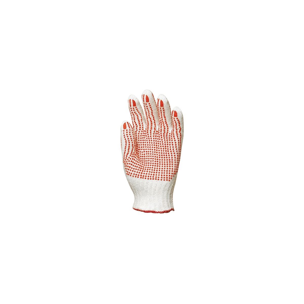 Lot de 12 paires gants coton/polyester tric, picots rouges 2 faces TF - Coverguard 0