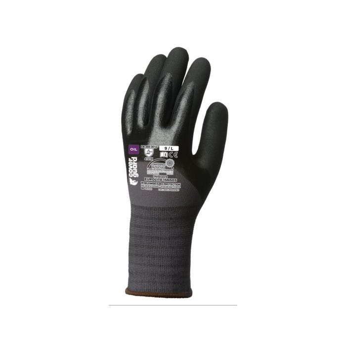 Gants EUROGRIP 15N505 15G dble end. nit paume+3/4 dos - COVERGUARD - Taille L-9 0