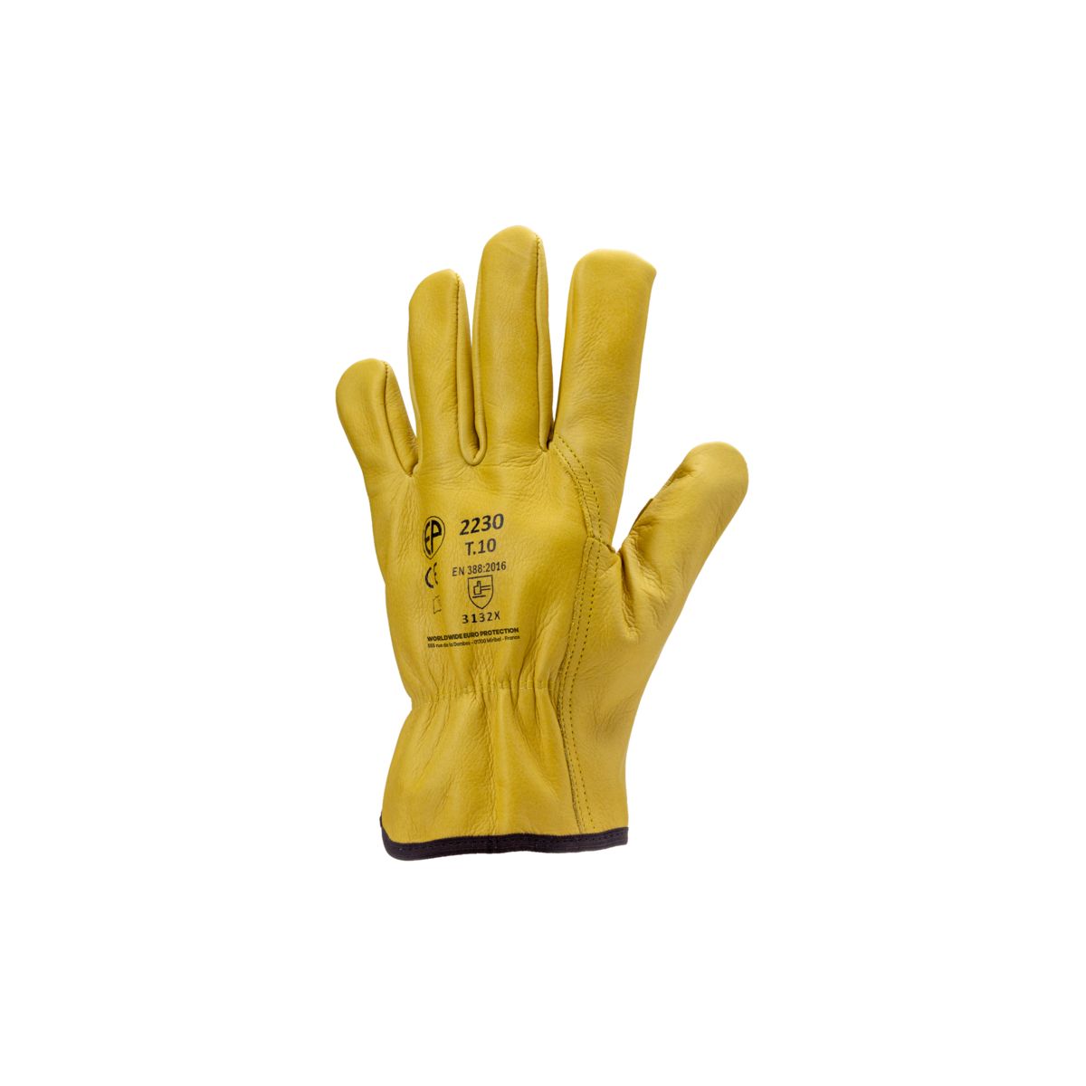 Gants maîtrise tout fleur vachette stand. Jaune - Coverguard - Taille L-9