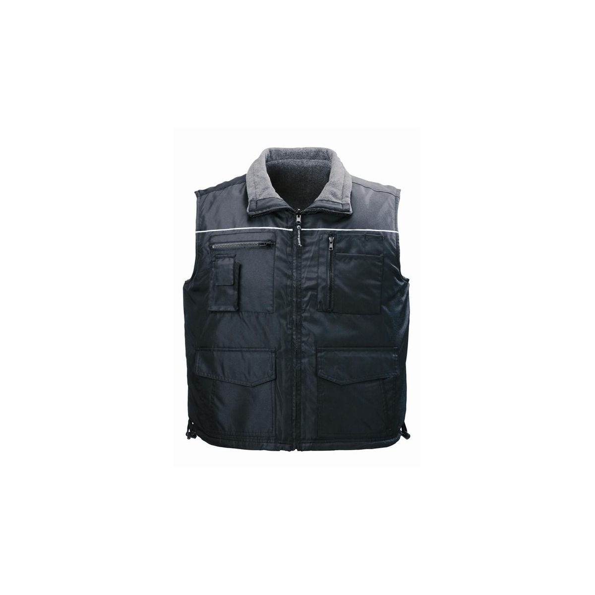 CARISTE Gilet Froid réversible noir, Polyester Oxford + Polaire 280g/m² - Coverguard - Taille M 0