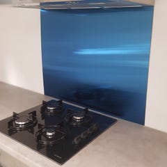 Fond de Hotte / Crédence Inox Bleu Brossé H 50 cm x L 70 cm de 0,8 mm 1