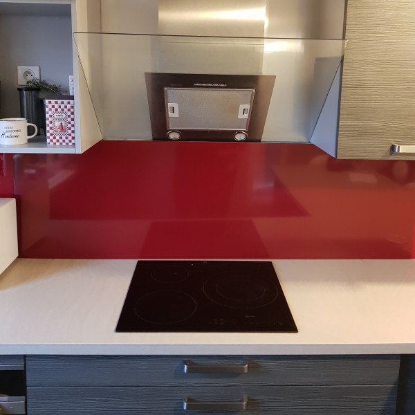 Crédence Aluminium Rouge Pourpre RAL 3004 B H 70 cm x L 130 cm