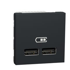 chargeur usb - double - 2 modules - anthracite - schneider unica nu341854 1