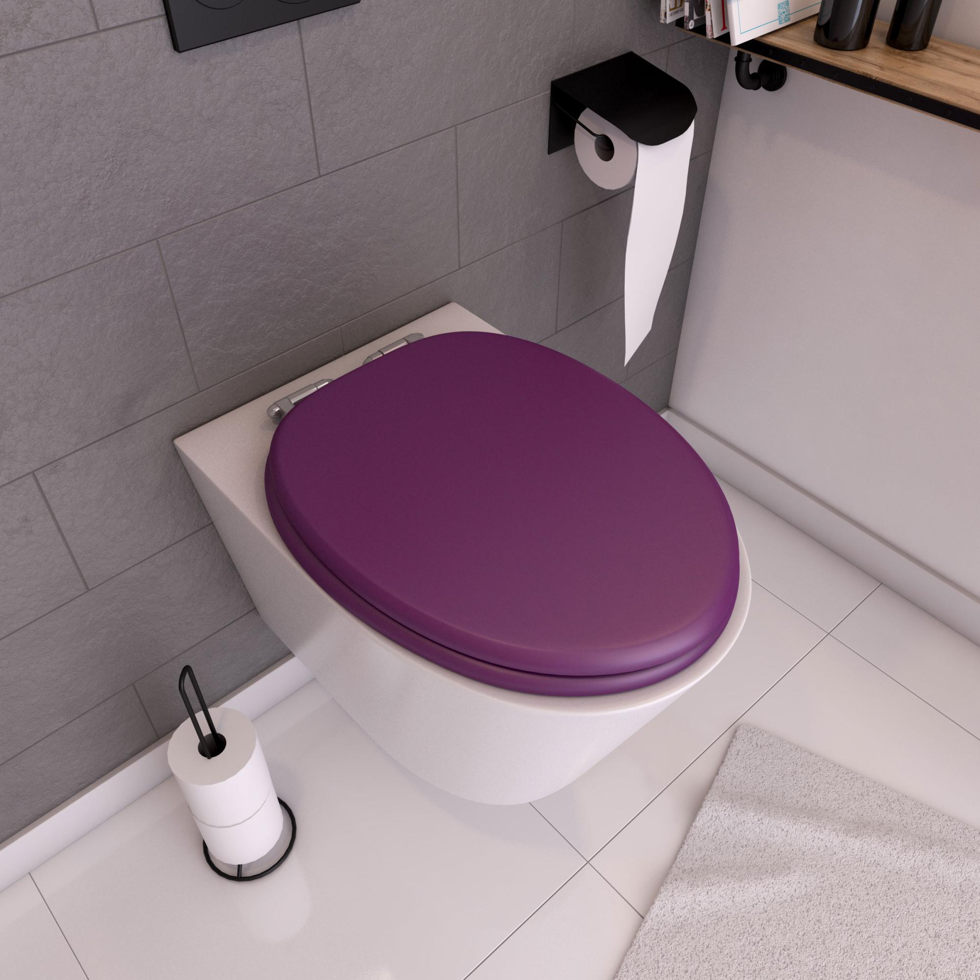 Abattant WC - MDF et Double frein de chute - SOFT PURPLE