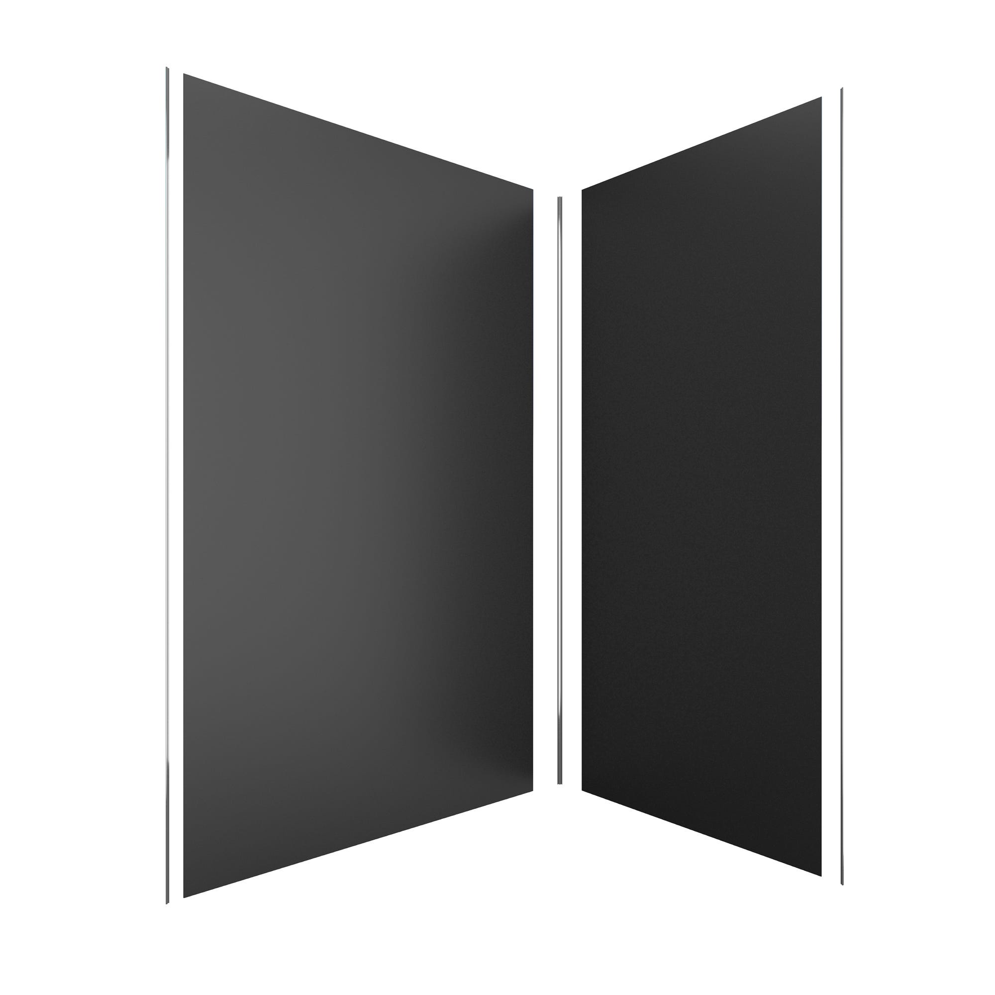 Pack de 2 Panneaux Muraux Aluminium NOIR 90+120x210 cm avec Profilés ANODISE BRILLANT - WALL'IT 2