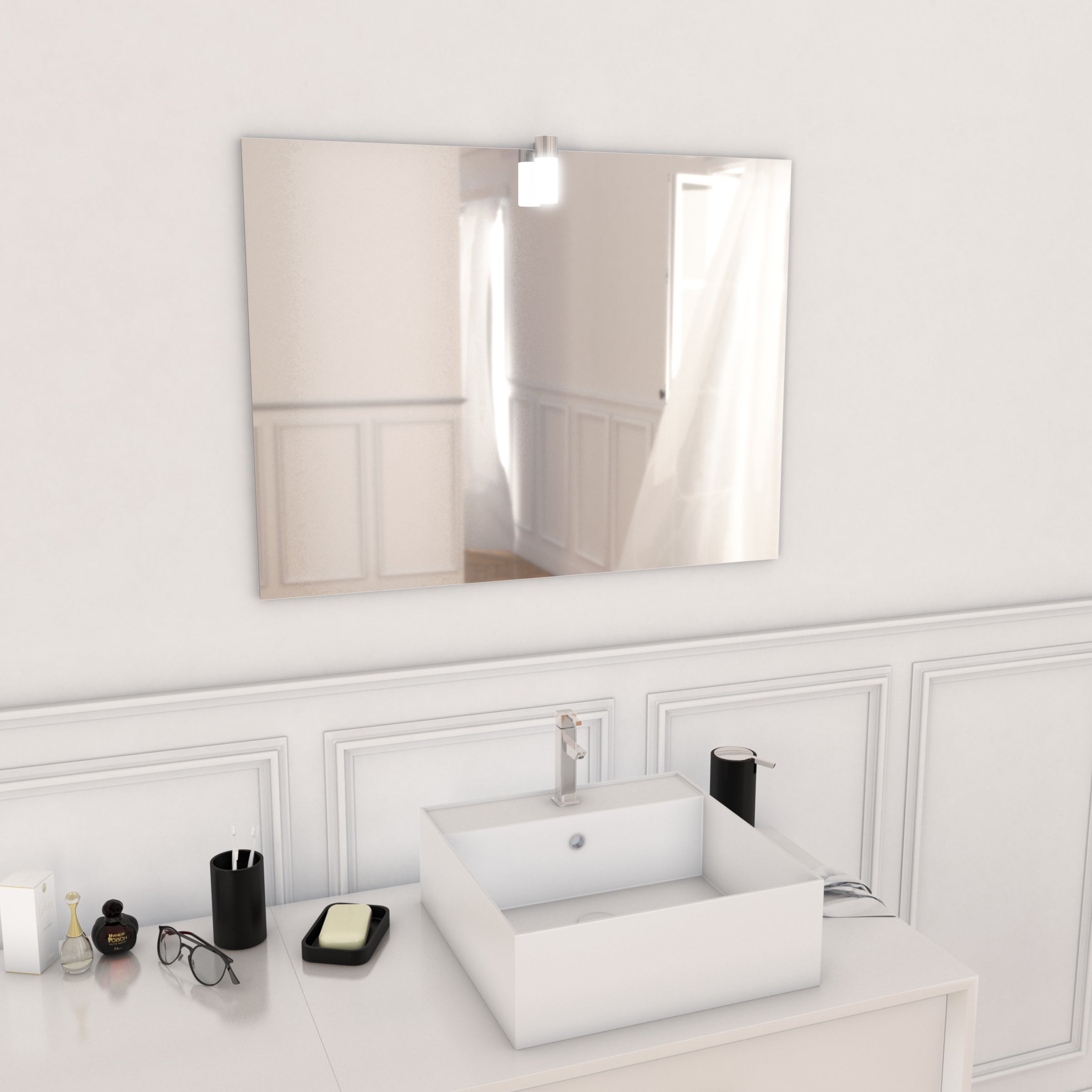Spot led pour miroir de salle de bain chromé 30 cm Fondi ❘ Bricoman