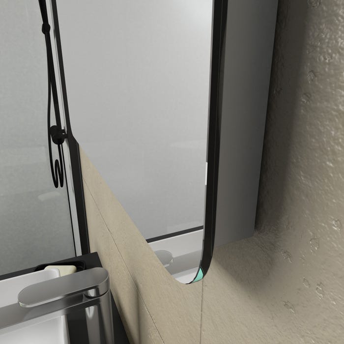 Miroir salle de bain LED à bandeau auto-éclairant - dim: 50x70x5cm - CLOUD 1