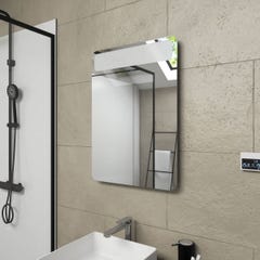 Miroir salle de bain LED à bandeau auto-éclairant - dim: 50x70x5cm - CLOUD 4