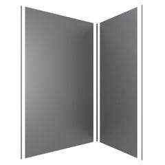 LOT de 2 Panneaux Muraux Aluminium GRIS 90+120x210 cm avec Profilés NOIR MAT - WALL'IT 2