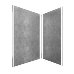 Pack de 2 Panneaux Muraux Pierre Silver Grey 90+120x210 cm avec Profilés ANODISE BRILLANT - STONE'IT 2