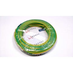 Nexans 01225050 Bobine de fil Electrique 2,5mm Vert Jaune Long 100m [ H07V U PASSEO 1 ] 1