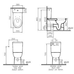 Pack WC surélevé CONFORMA adapté PMR - VITRA - 9832B003-7200 1