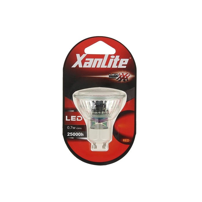 Xanlite - Ampoule LED spot, culot GU10, 0,6W cons. (N.C eq.), lumière Lumière rouge - MG18R 3