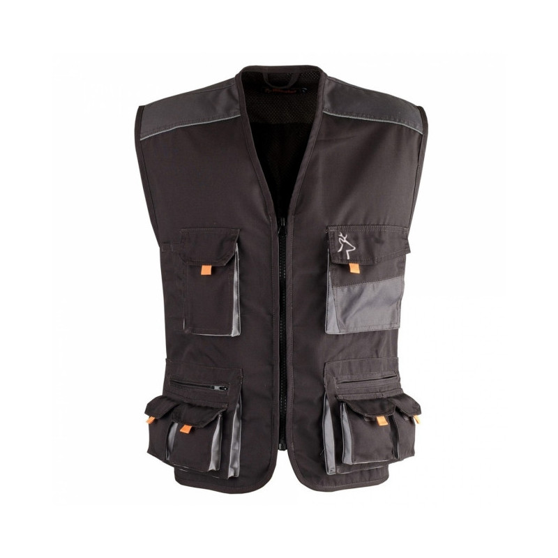Gilet multi poches SMART noir-gris KAPRIOL - Taille: XXL
