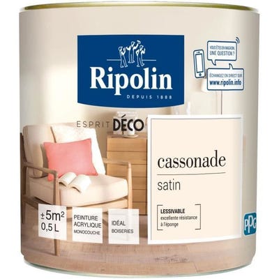 Ripolin Peinture Murale Toutes Pieces - Cassonade Satin, 0,5l