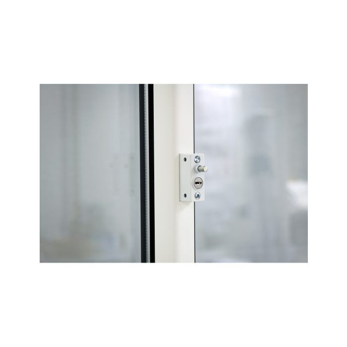 THIRARD - Verrou à tige à clé pour fenêtre coulissante, blanc, 2 clés 3