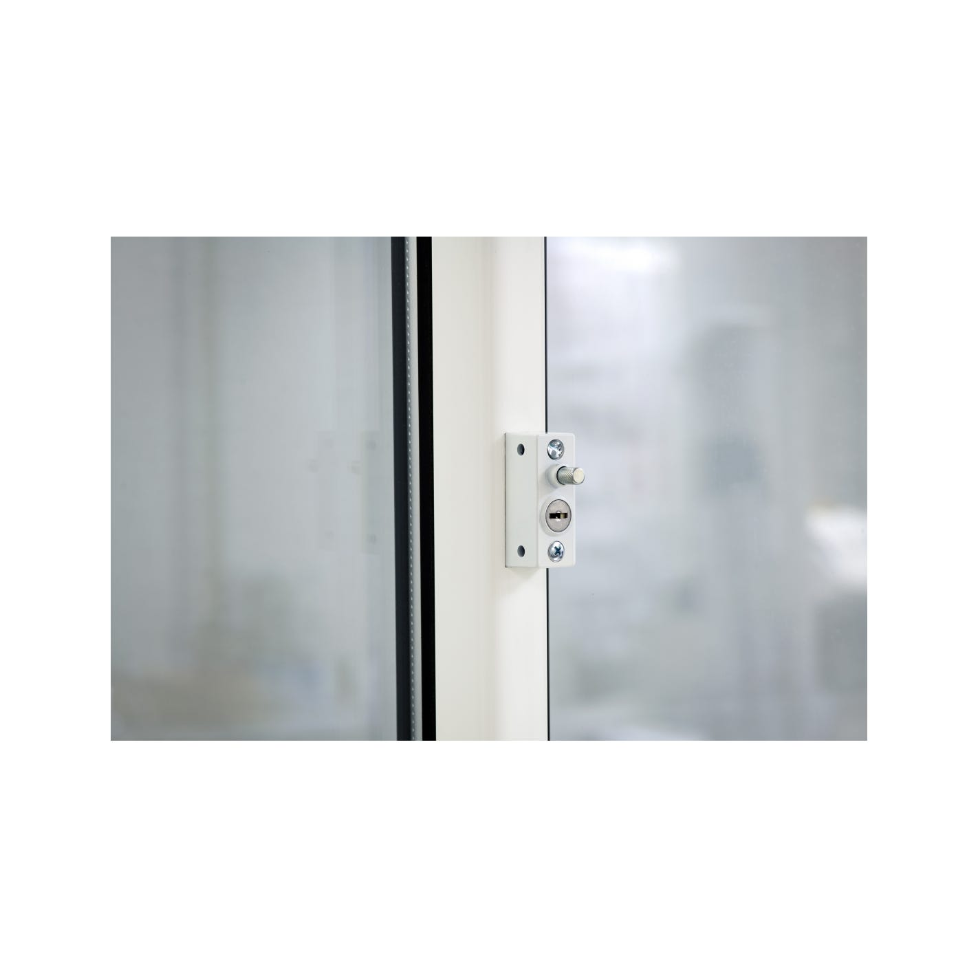 THIRARD - Verrou à tige à clé pour fenêtre coulissante, blanc, 2 clés 1