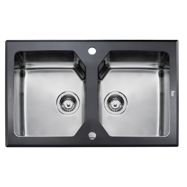 Expression lux 2 cuves 86 verre noir & inox poli 1