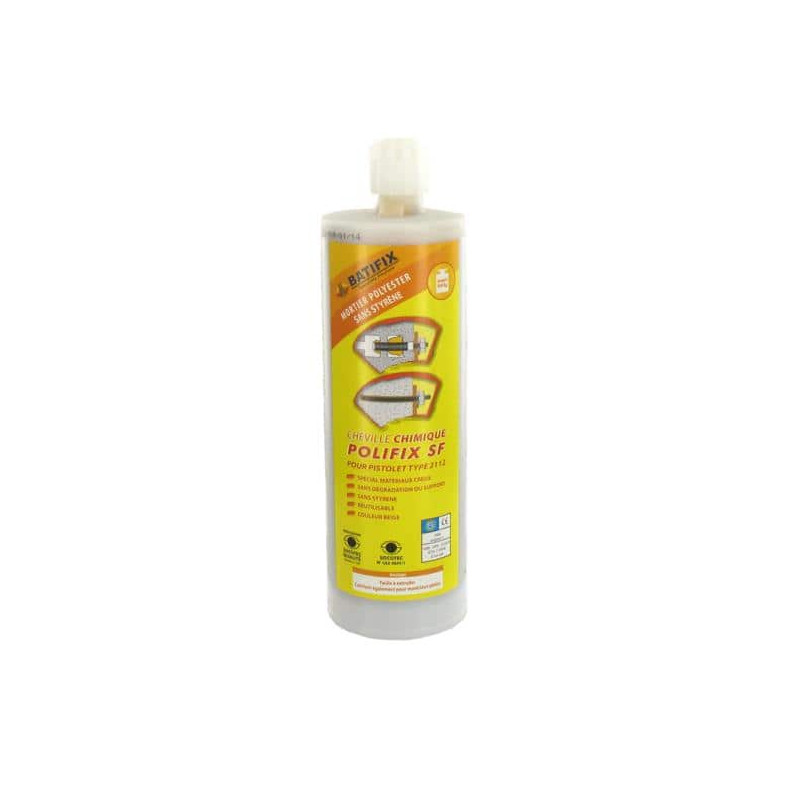 Fixation chimique Polyester POLIFIX SF 400ml + Buse mélangeuse
