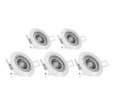 Lot de 5 Spots Encastrés Metal Blanc - ORIENTABLE - Ampoule LED GU10 incluses - cons. 5W (eq. 50W) - 345 lumens - Blanc neutre