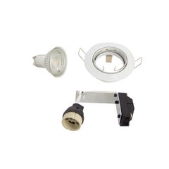 Xanlite - Lot de 5 Spots Encastrés Metal Blanc - ORIENTABLE - Ampoule LED GU10 incluses - cons. 4W (eq. 50W) - 345 lumens - Blanc neutre - 4