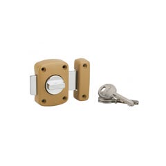 THIRARD - Verrou à bouton Alouette pour porte intérieure, cylindre 35mm, acier, 3 clés, époxy bronze