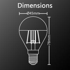 Ampoule LED P45, culot E14, 4W cons. (32W eq.), lumière blanc chaud 4