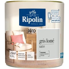 Ripolin Peinture Murale Toutes Pieces, Ripolin - Gris Lome Satin, 0,5l