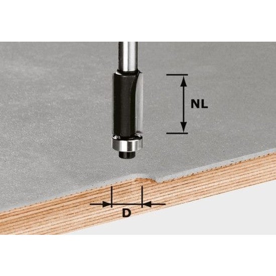 Fraise d'affleureuse avec guide à billes - Diamètre : 19 mm - Longueur  utile : 16 mm - Queue : 8 mm - LEMAN ❘ Bricoman